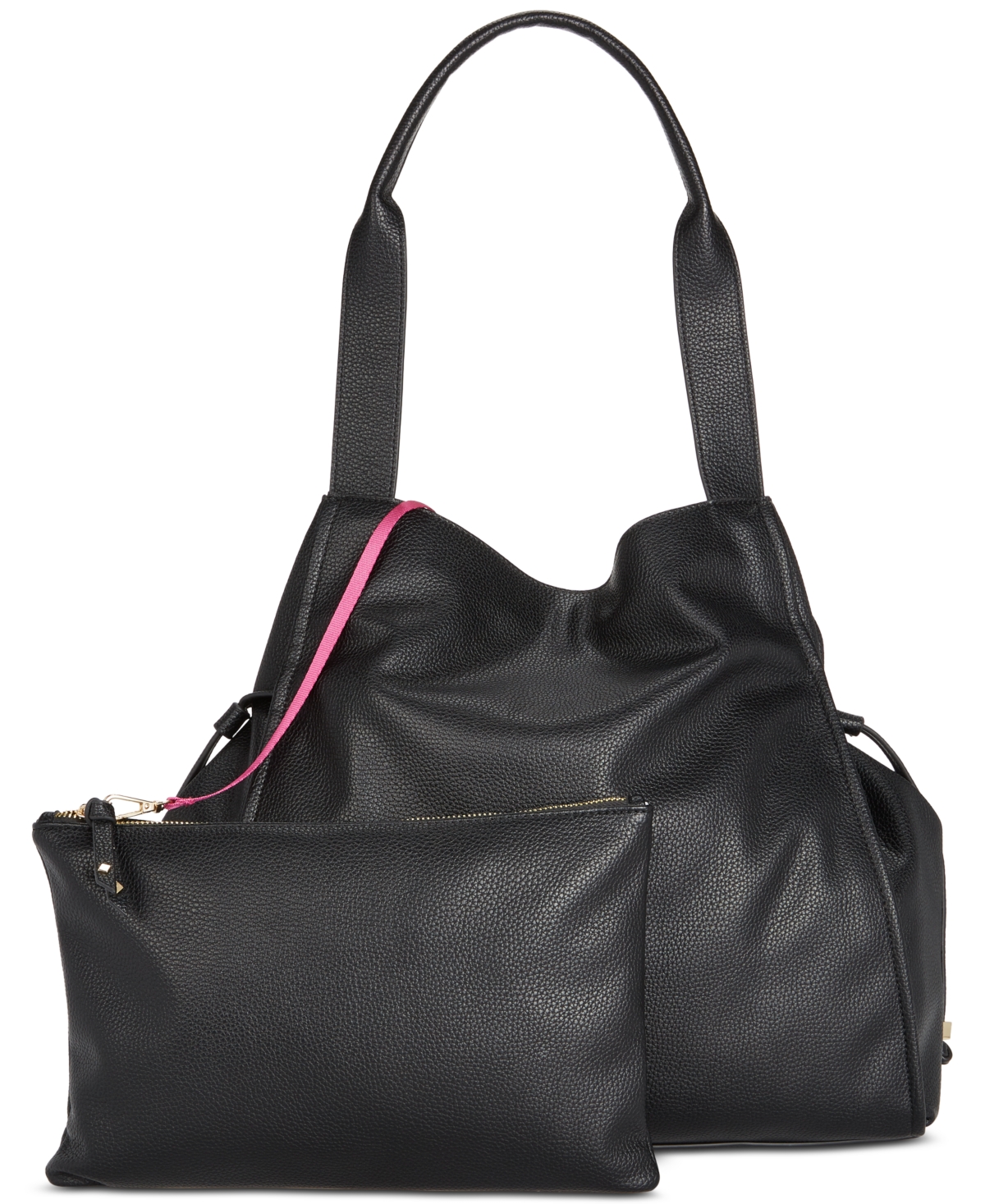 On 34th Jyyll Large Solid Tote With Removable Pouch, Created For Macy's In Black