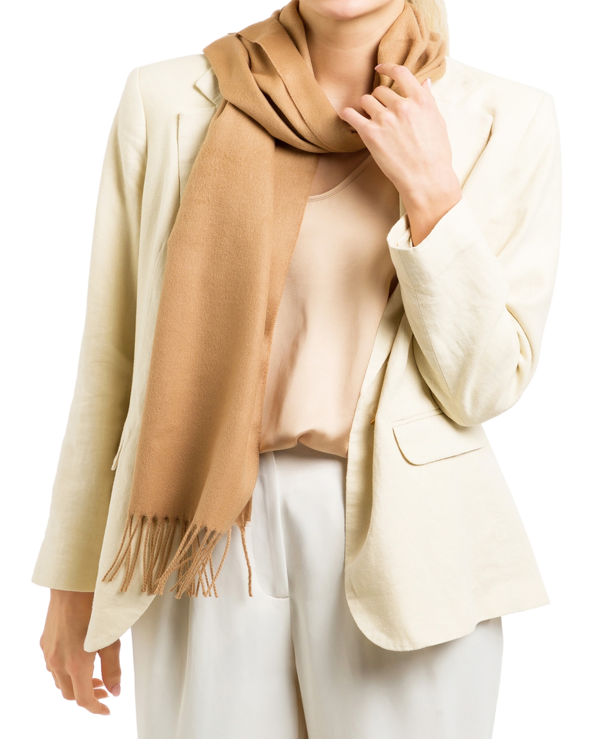 Fraas Women's Twisted Fringe Solid Color Muffler Scarf