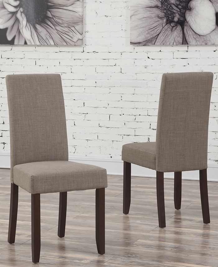 Simpli Home - Fabric Set of 2 Parson Chairs, Direct Ship