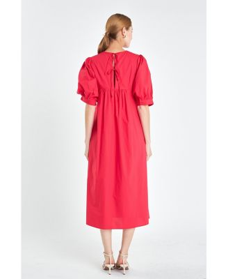 Women's Back Bow Detail Midi Dress