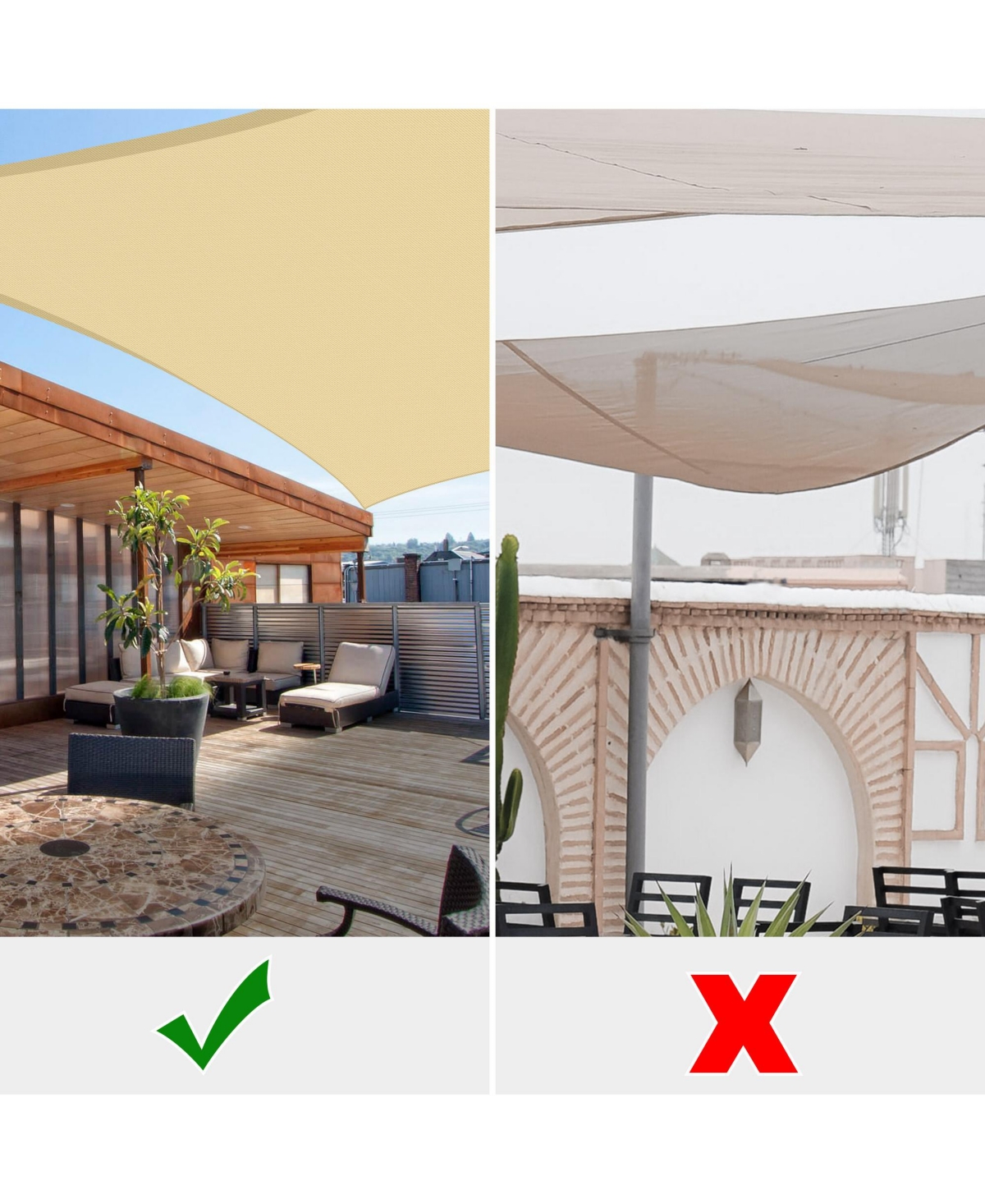 Yescom 2 Pack 16x16 Ft 97% Uv Block Square Sun Shade Sail Canopy Outdoor Patio Poolside