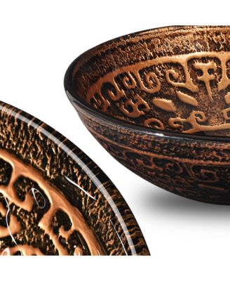 Tempered Glass Round Vessel Sink Antique Totem Above Counter Bathroom Vanity Bowl Basin
