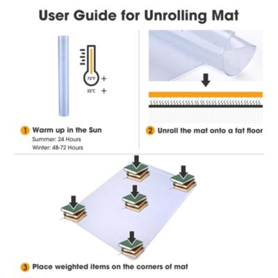 Clear Office Chair Mat for Low Pile Carpet 48" x 36" Thicken 1/8" Rectangle Plastic Floor Protector Home Studio