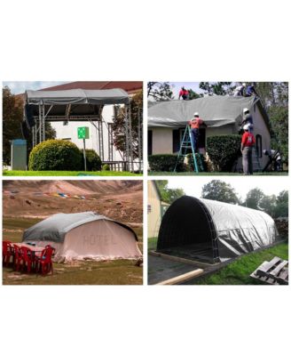 20x30 Ft Waterproof Poly Tarp with 25 Ball Bungees Protect Cover 10mil Tarpaulin