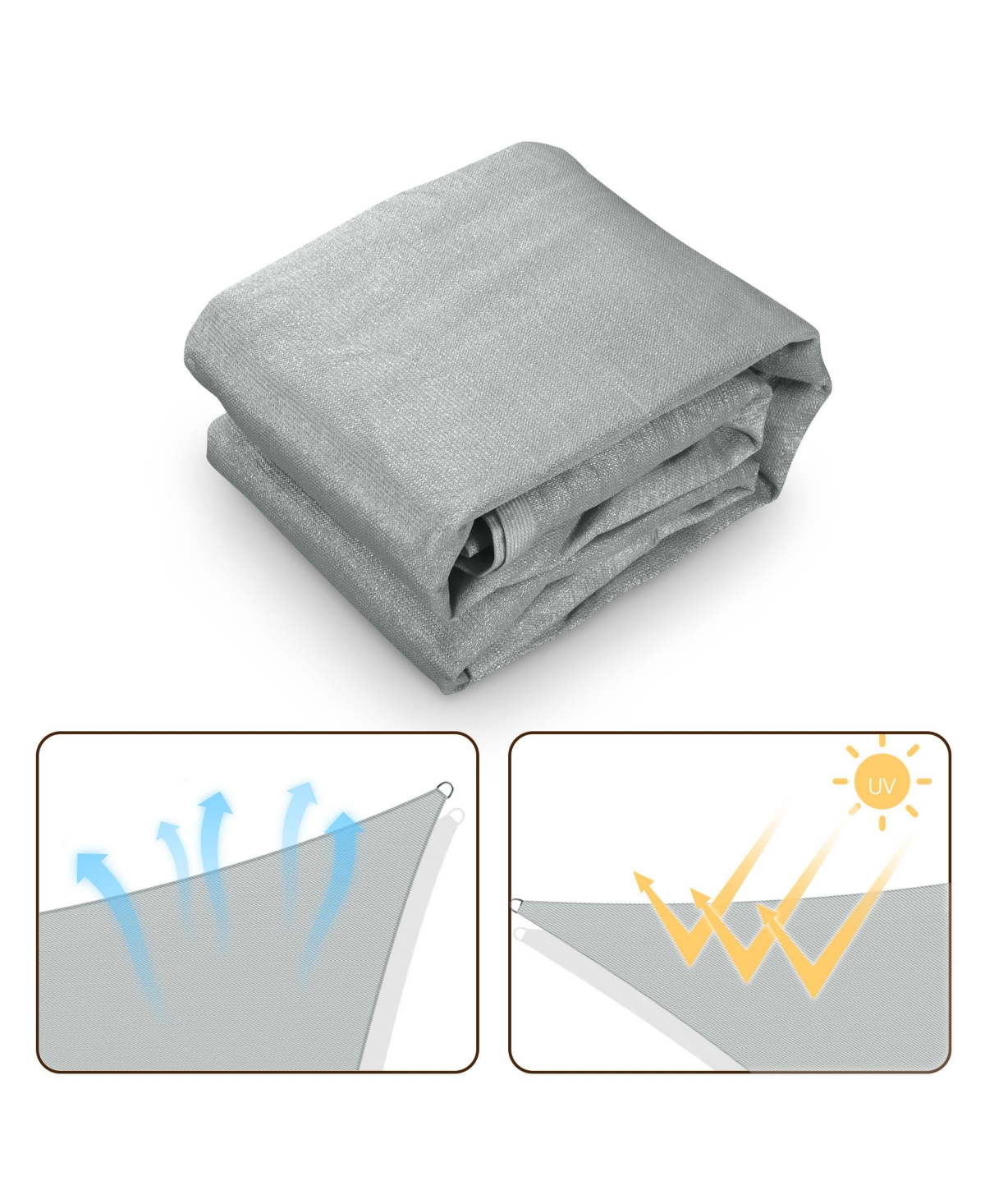 Yescom Ft 97% Uv Block Triangle Sun Shade Sail Canopy Cover Net for Patio Poolside