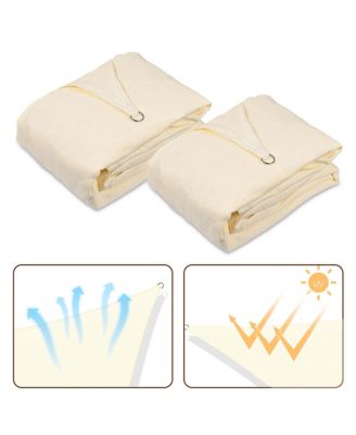 2 Pack 16x16 Ft 97% UV Block Square Sun Shade Sail Heavy Duty HDPE Canopy Yard