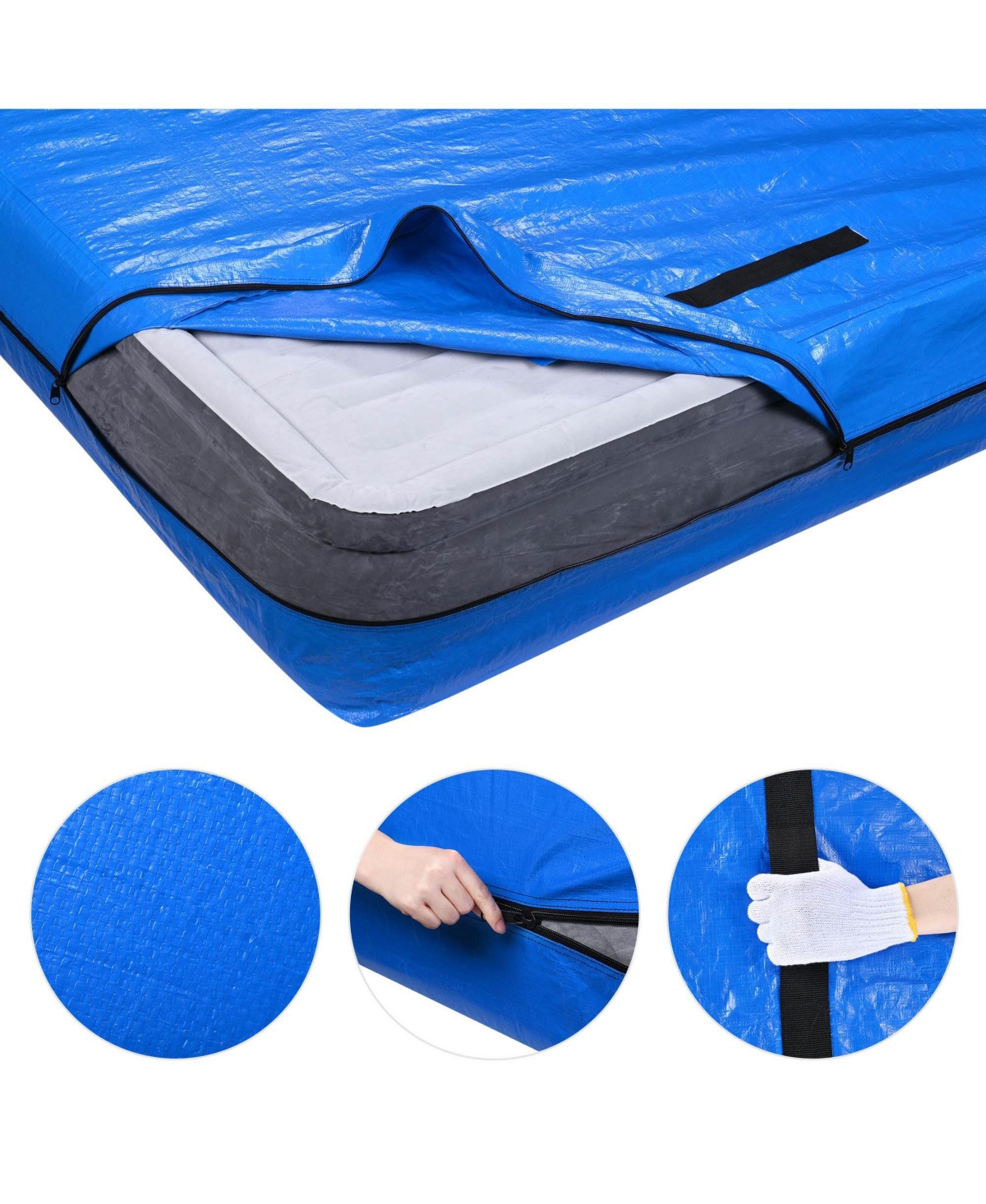 Yescom Mattress Bag Protector for Moving and Storage Heavy Duty 8 Handles Mattress Cover for Moving Cali King Size 2 Pack