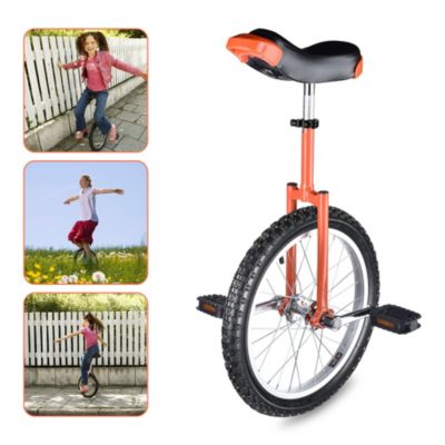 18 In Wheel Outdoor Unicycle Skid-proof Tire Fitness Bicycle Balance Training for Adults Teenagers Kids, Orange