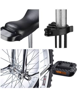 18 In Wheel Outdoor Unicycle Skid-proof Tire Fitness Bicycle Balance Training for Adults Teenagers Kids, Silver