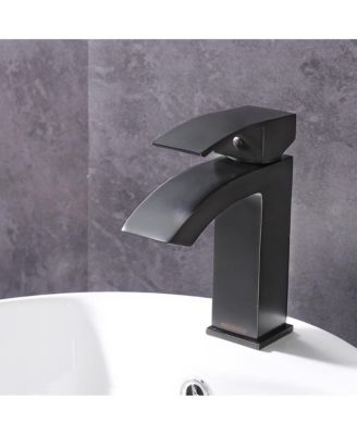 Aquaterior Modern 1 Hole Bathroom Faucet Vanity Sink Basin Single Handle DIY Hotel Matt Black