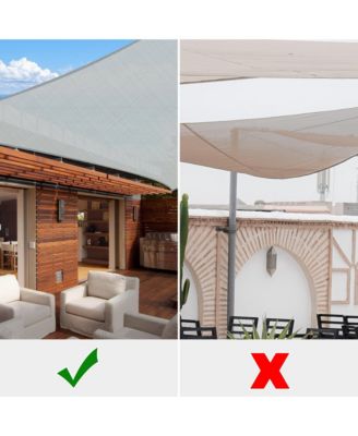 13x10 Ft 97% UV Block Rectangle Sun Shade Sail HDPE Canopy Cover Net Patio