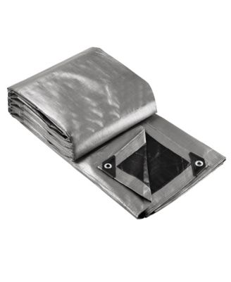 40x50 Ft Waterproof Poly Tarp with 25 Ball Bungees Protect Cover 10mil Tarpaulin