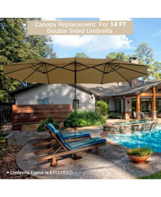 9 Ft Patio Umbrella Replacement Canopy for 6 Rib Market Umbrella Table Outdoor Backyard Pool Sea Restaurant Navy