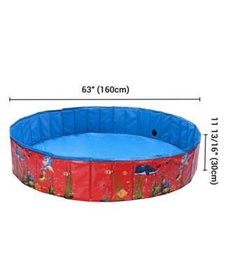 Foldable Pet Swimming Pool Anti-slip PVC Portable Bath Tub for Dog Cat Outdoor
