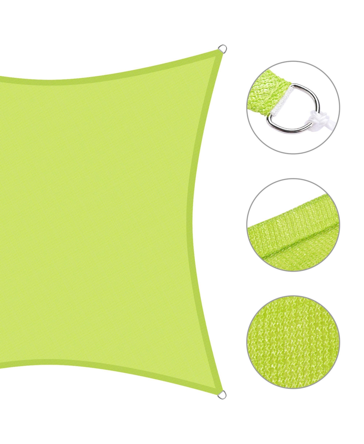 2 Pack 12x12 Ft 97% Uv Block Square Sun Shade Sail Hdpe Canopy Patio Garden Yard