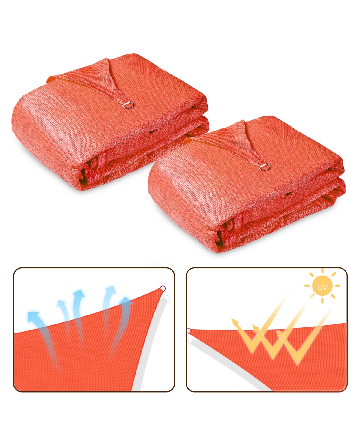 Yescom 2 Pack 13x7 Ft 97% Uv Block Rectangle Hdpe Sun Shade Sail Heavy Duty Canopy Park