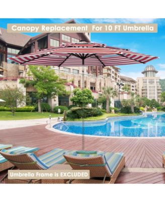 3-Tier Patio Umbrella Replacement Canopy Market Table Top Sunshade Cover