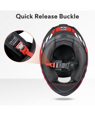 RUN-F3 Full Face Motorcycle Helmet DOT Approved Street Bike Removable Liner S