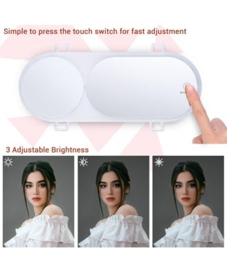 Car Visor Vanity Mirror w/ LED Light Sun Visor Cosmetic Mirror Travel