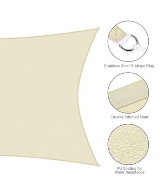 16x16 Ft 97% UV Block Square Sun Shade Sail Top Canopy Outdoor Patio Pool 2 Pack