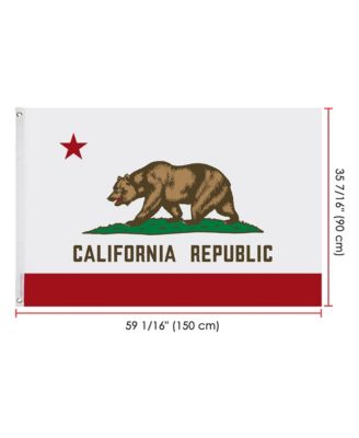 3x5 Ft California State Flag Republic Bear Polyester Grommets Garden Banner