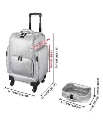 Soft Sided Rolling Makeup Train Case Cosmetic Organizer Travel Trolley