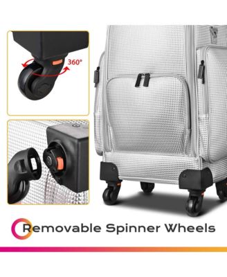 Soft Sided Rolling Makeup Train Case Cosmetic Organizer Travel Trolley