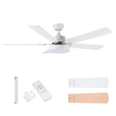 52" Ceiling Fan with Light & Remote 6 Speed Chandelier Lamp Reversible Indoor