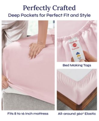 Soft Cotton Sheet Set - 400 Thread Count 100% Cotton Sateen - Queen