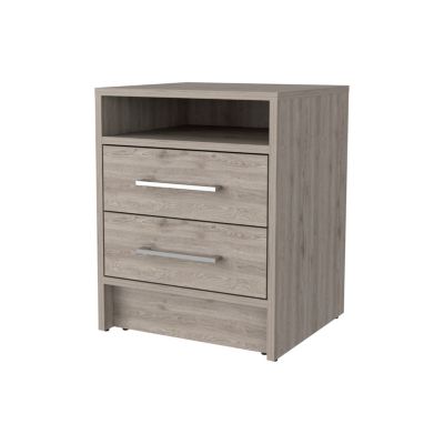 Philadelphia Nightstand, Two Drawers, Concealed Shelf