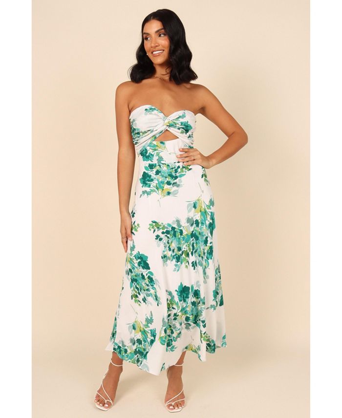Petal & Pup Women's Ryder Strapless Midi Dress - Ruched Bust, Side Split, Back Zip, Night Out Dress - View #9