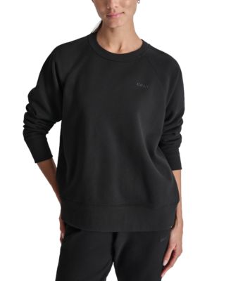 DKNY Women's Embroidered Logo Crewneck Fleece Sweatshirt