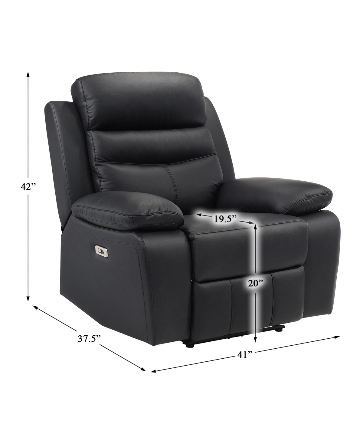 Shop Homelegance White Label Rittman 41" Power Reclining Chair In Black