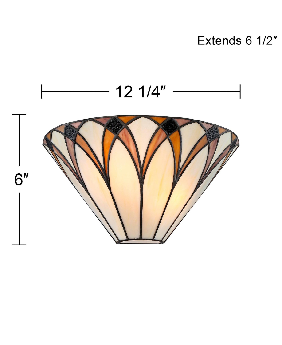 Filton Tiffany Style Wall Light Sconce Bronze Hardwired 12 1/4