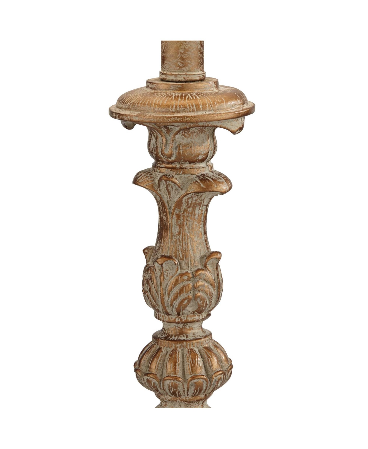 Elize Traditional French Country Style Vintage like White Washed Candlestick Table Lamps High Set of 2 Bell Shade for Living Room Bedroom House