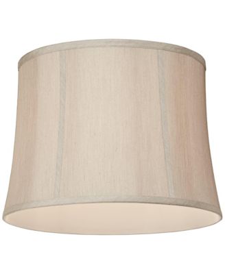 Taupe Medium Softback Round Lamp Shade 14" Top x 16" Bottom x 12" High (Spider) Replacement with Harp and Finial
