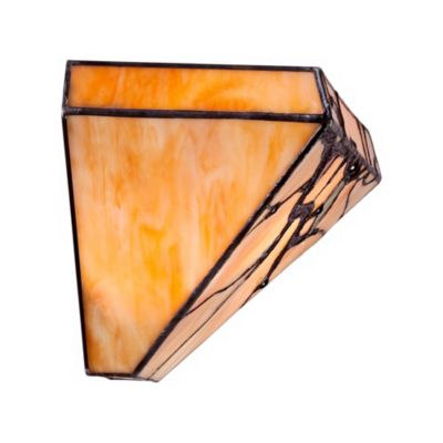 Budding Branch Vintage Wall Light Sconces Set of 2 Copper Amber Art Glass Hardwire 14" Fixture for Bedroom Bathroom Vanity House