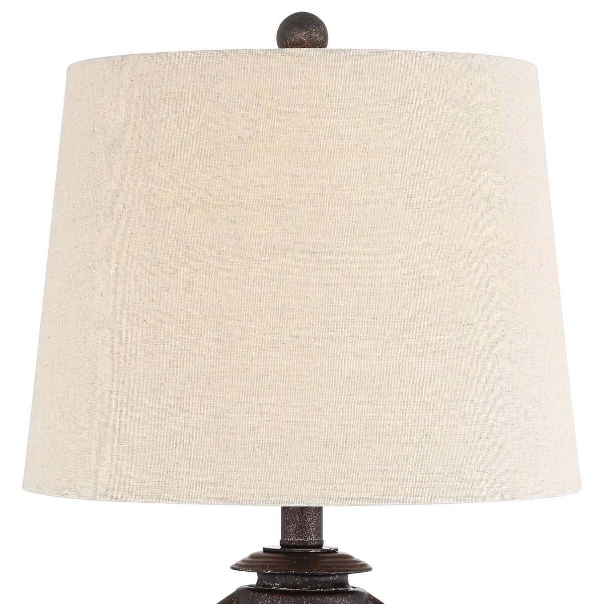Horace Rustic Farmhouse Table Lamps High Full Size Set of 2 with Nightlight Miner LanternOatmeal Tapered Drum Shade for Living Room Bedr