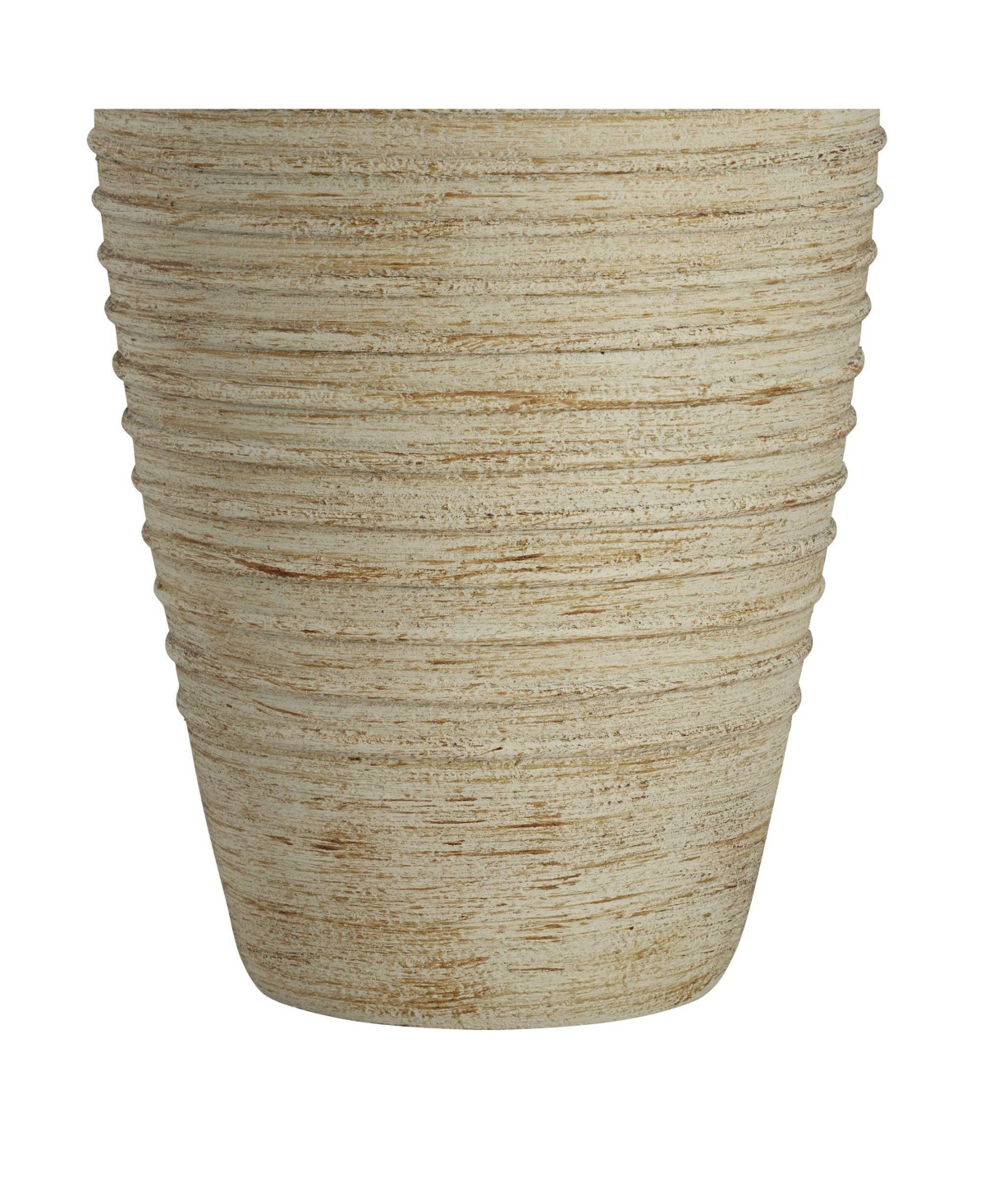 Austin Country Cottage Southwest Style Jug-Shaped Table Lamp Tall Sand Tone Desert Ridged Cream Linen Drum Shade for Living Room Bedroom House Bed