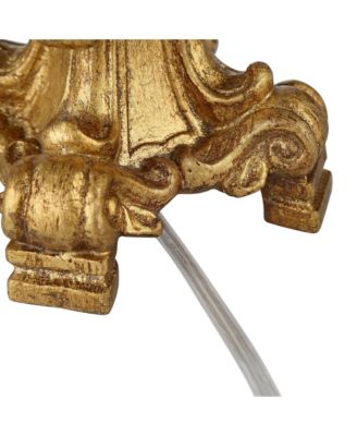 Traditional Glam Console Accent Table Lamp 18" High French Gold Uplight Alabaster Glass Shade Decor for Living Room Bedroom House Bedside Nightstand Office Reading Family - Regency Hill