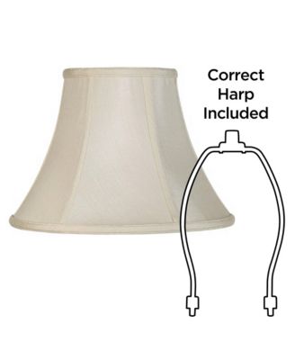 Imperial Shade Creme Small Bell Lamp Shade 6" Top x 12" Bottom x 9" Slant x 8.5" High (Spider) Replacement with Harp and Finial