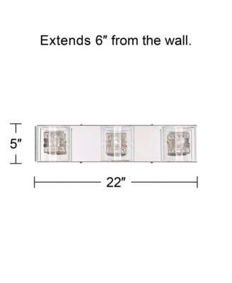 Wrapped Wire Modern Wall Light Chrome 22" Fixture Clear Glass Cylinder Shade for Bedroom Bathroom Vanity Reading Living Room House