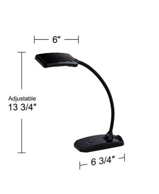 Ricky Modern Desk Lamp 13 3/4" High Black with USB Charging Port LED Gooseneck Touch On Off Dimmer for Bedroom Bedside Office House Desk