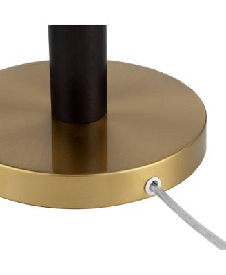 Orbital Mid Century Modern Desk Lamp 19 1/2" High Brown Wood Gold Metal White Frosted Glass Dome Shade for Bedroom Living Room Nightstand Bedside Night Stand Office Kids Room - 360 Lighting