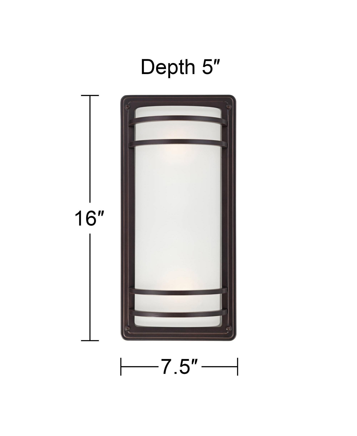 Habitat Modern Industrial Outdoor Wall Light Fixture Rubbed Bronze Steel Opal Etched Glass for Exterior House Porch Patio Outside Deck Garage Yard