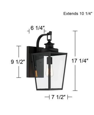 Ackerly Modern Outdoor Wall Light Fixture Textured Black 17 1/4" Clear Glass for Post Exterior Barn Deck House Porch Yard Patio