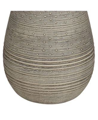 Julio Modern Table Lamp 30" Tall Natural Gray Ceramic Oatmeal Drum Shade for Bedroom Living Room Bedside Nightstand Office Kids House