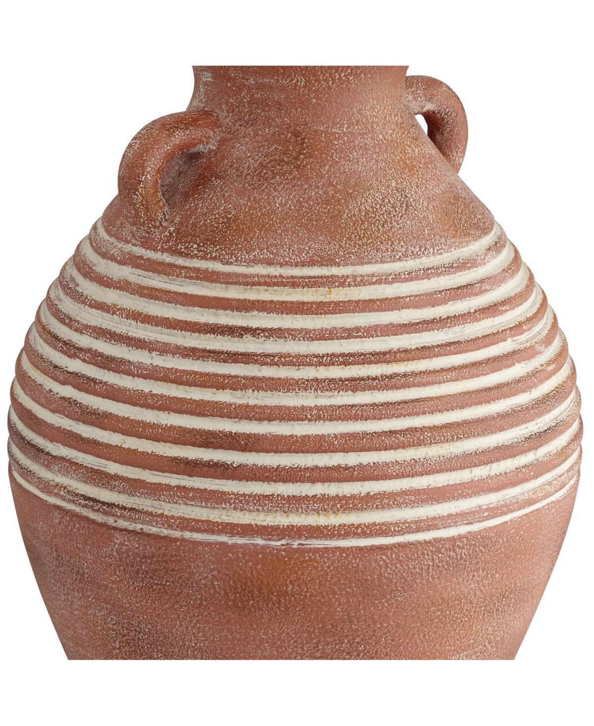 Sierra Rustic Southwestern Style Jug Table Lamp Tall Red Brown Sandstone Linen Drum Shade Decor for Living Room Bedroom House Bedside Nightstand H