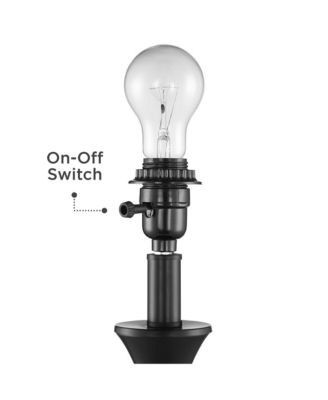 Joyce Modern Table Lamps 24" High Set of 2 Black Metal White Linen Tapered Drum Shade for Bedroom Living Room Bedside Nightstand Office