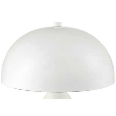 Felix Modern Accent Table Lamps 19" High Set of 2 White Metal Mushroom Dome Shade for Bedroom Living Room Bedside Nightstand Office Kids